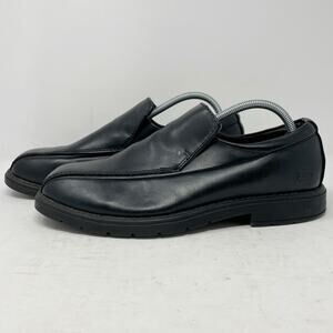 Skechers Black Leather Slip On Dress Shoes Mens 10 *NO INSOLES*